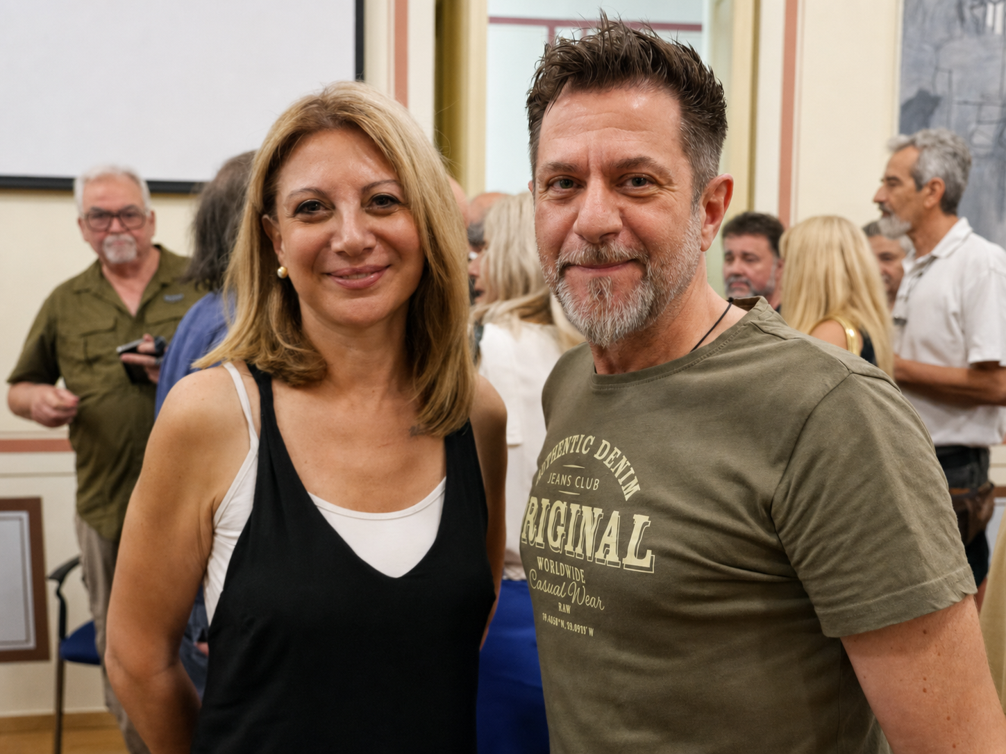 Η Μαρία Καρυστιανού με τον συντάκτη και φωτογράφο του άρθρου, Γεώργιο Μαριόττι.