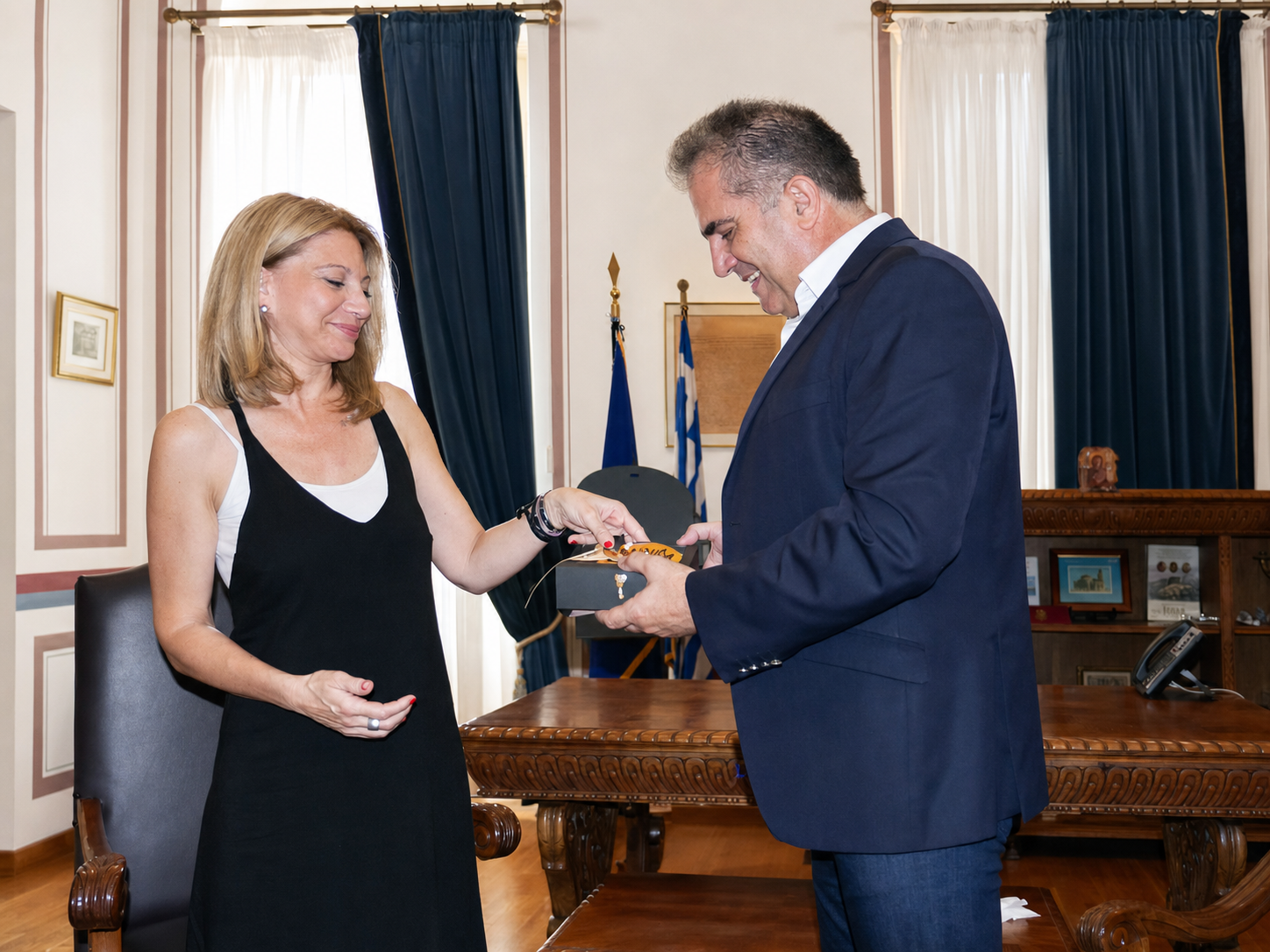 Η συνάντηση με τον δήμαρχο Καλαμάτας Θανάση Βασιλόπουλο στο ιστορικό Δημαρχείο.
