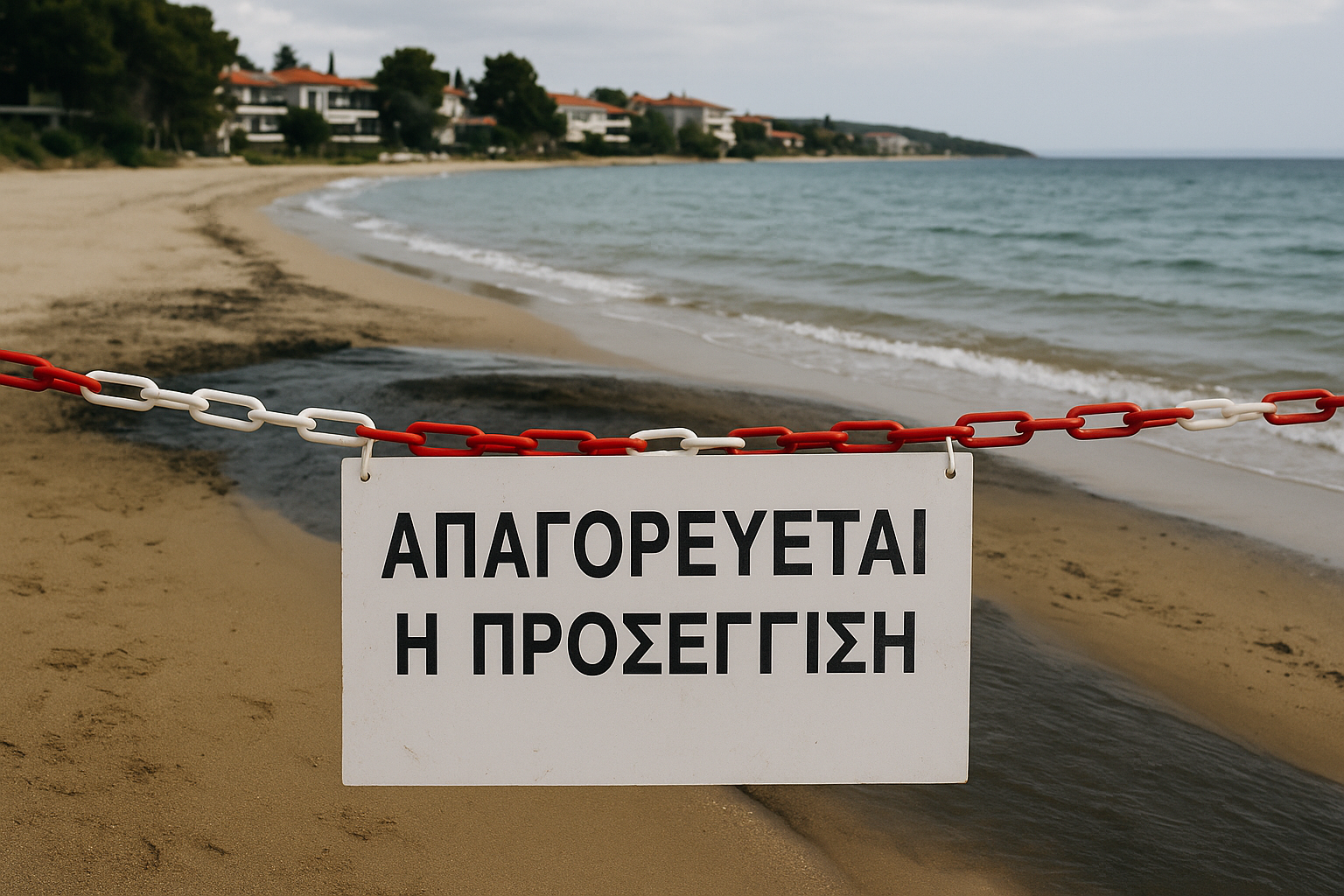 Κλειστή παραλία στη Νικήτη Χαλκιδικής μετά από διαρροή ακατέργαστων λυμάτων